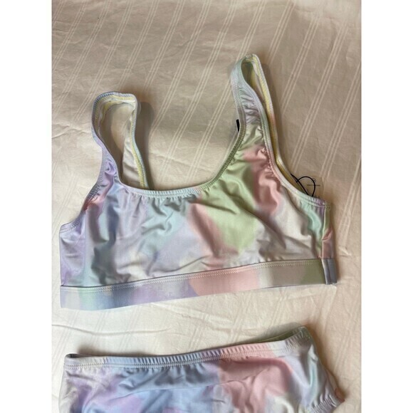 Abstract Pastel Colors Bandeau 2 Piece Bikini‎ Size XS RefN11 - Picture 7 of 9